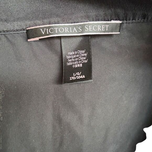 • BLACK 100% SILK VICTORIA’S SECRET SHIRT SIZE L - Picture 6 of 6